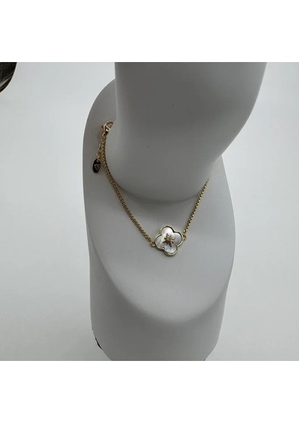 Özel Seri Gold Yonca Detay Bileklik - Gold