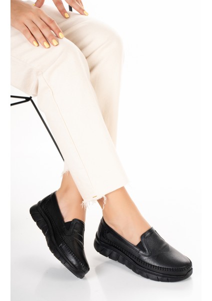 208 - Hakiki Deri - Comfort - Tam Ortopedik - Günlük - Hafif - Rahat - Kadın Ayakkabısı