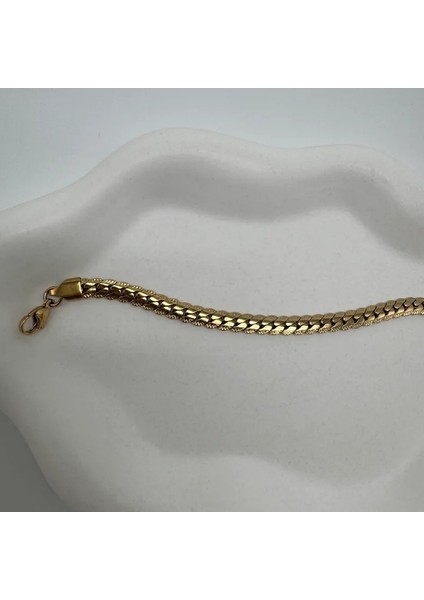Çelik Gold Unisex Kalın Zincir Detay Bileklik - Gold fiyatları