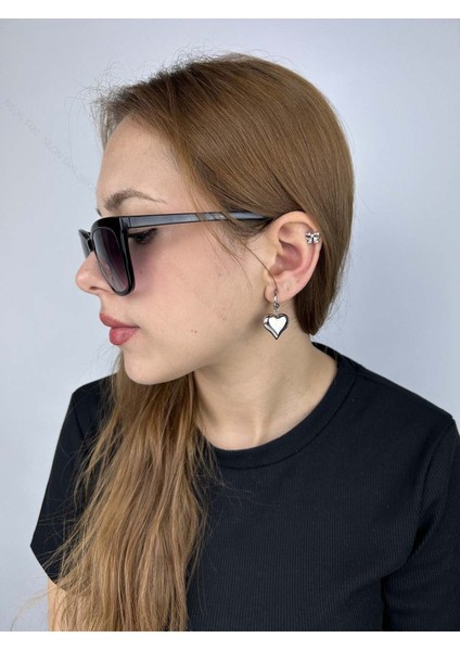 Kalp Sallantılı, Paslanmaz Çelik Küpe 419, Gümüş Renk fiyatları