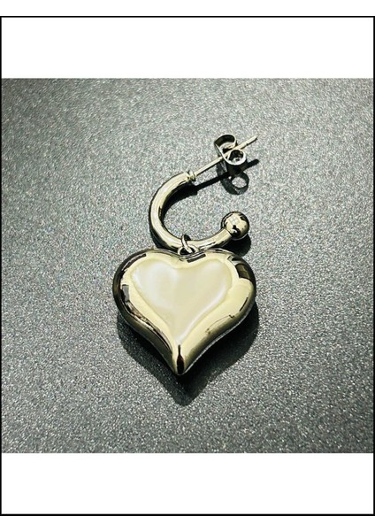 Kalp Sallantılı, Paslanmaz Çelik Küpe 419, Gümüş Renk modelleri