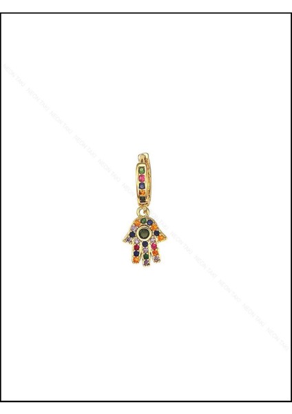 Xxx Zirkon Taşlı, Hz Fatma Eli, Sallantılı Paslanmaz Çelik Küpe 11 Altın Renk modelleri
