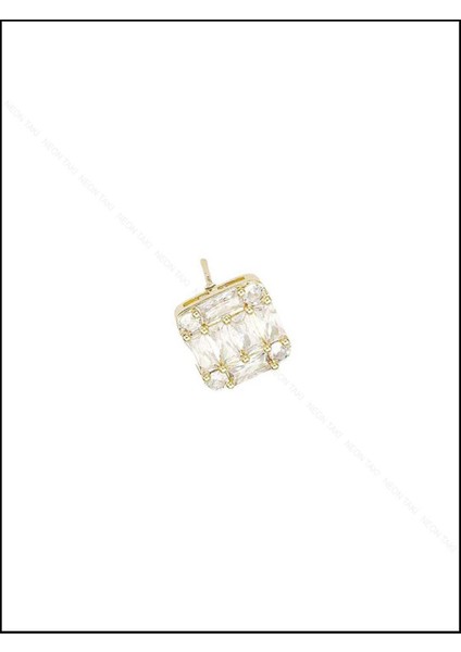 Zirkon Taşlı, Baget Model, Paslanmaz Çelik Küpe 65, Altın Renk modelleri