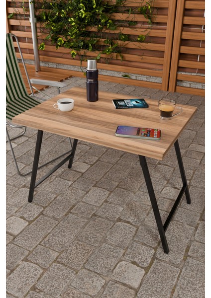 Metal Ayaklı Katlanır Kamp Balkon Bahçe Piknik Masa Sehpa