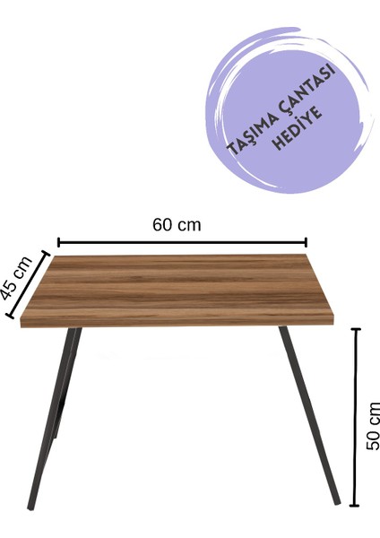Metal Ayaklı Katlanır Kamp Balkon Bahçe Piknik Masa Sehpa