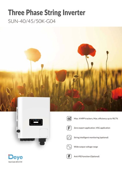 40KW Trifaz On-Grid String Inverter modelleri