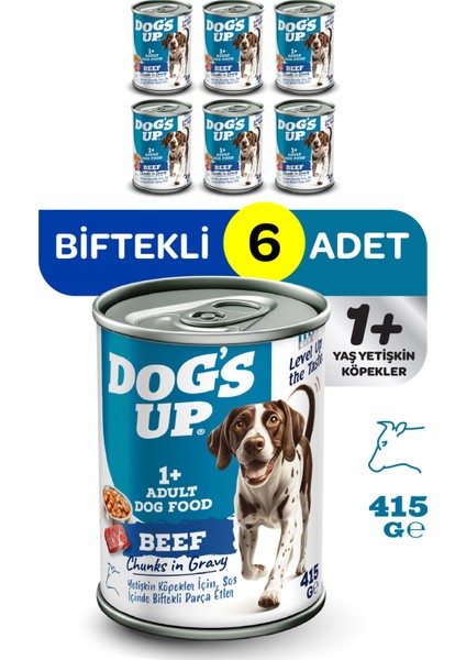 Dogs Up Yaş Yetişkin Köpek Maması Biftekli 415GR 6lı