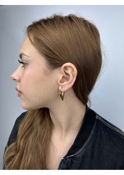 V Şekil, Paslanmaz Çelik Küpe 542, Altın Renk fiyatları