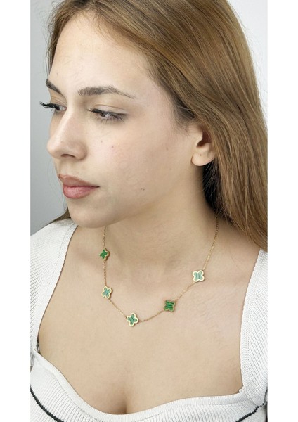 Van Figürlü, Paslanmaz Çelik Kolye 90, Zincir Altn, Figür Yeşil Renk fiyatları