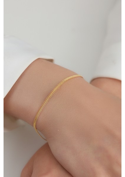 14 Ayar Altın Ince Viyana Bileklik 2 mm modelleri