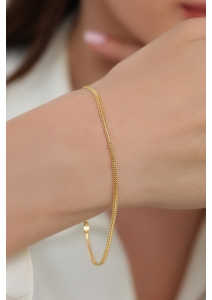 14 Ayar Altın Ince Viyana Bileklik 2 mm fırsatları