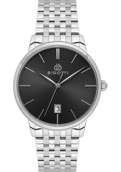 BG.1.10644-2 Çelik Kaplama 5 Atm Suya Dayanıklı Metalik Renk Erkek Kol Saati