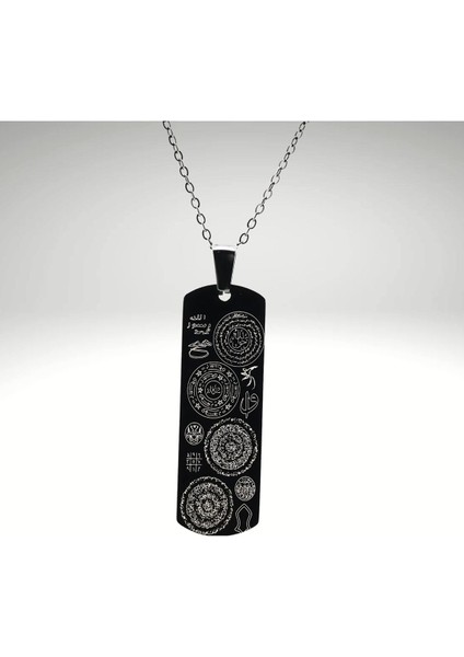 Dualı Titanyum Kaplama Dikdörtgen Çelik Kolye Maneviyatla Zarafeti Buluşturan Aksesuar indirimleri