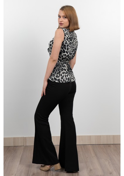 Yan Kuşak Dataylı V Yaka Kolsuz Bluz 70028 fırsatları