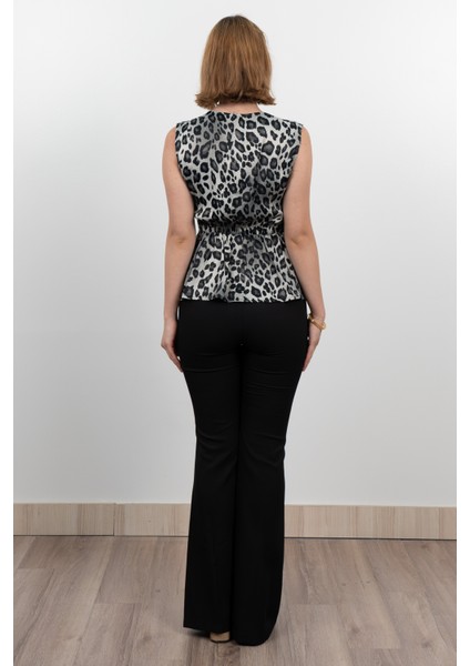 Yan Kuşak Dataylı V Yaka Kolsuz Bluz 70028 indirimleri