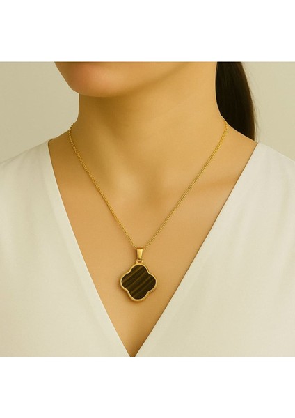 Kaplan Gözü Taşı Çelik Kolye Zincirli Enerji Taşı Şık Hediye Seçeneği fiyatları