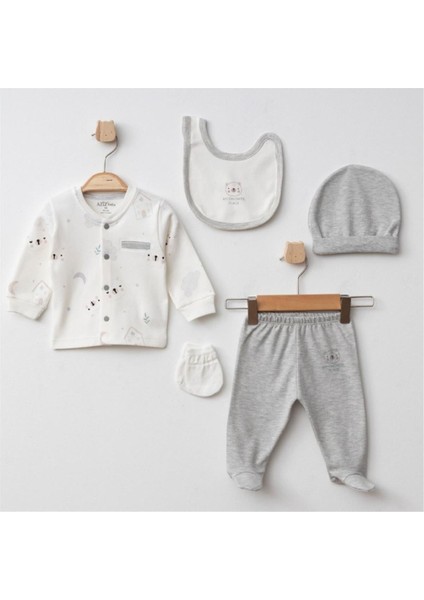 5334 Erkek Bebek Ekru 5'li Hastane Çıkışı