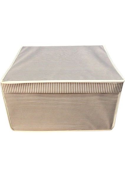 Mega Çok Amaçlı Saklama Kutusu Kutu Hurç Organizer Oyuncak Kutusu Hurç Çizgi Desen 40X60X30