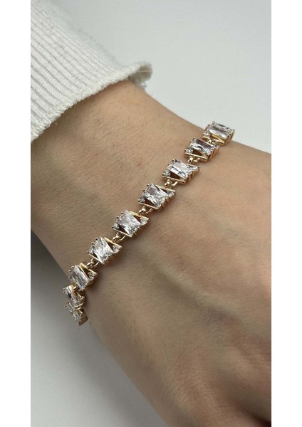 Su Yolu, Zirkon Taşlı, Altın Kaplama Zincir Bileklik 367, Pembe (ROSE) Renk fiyatları