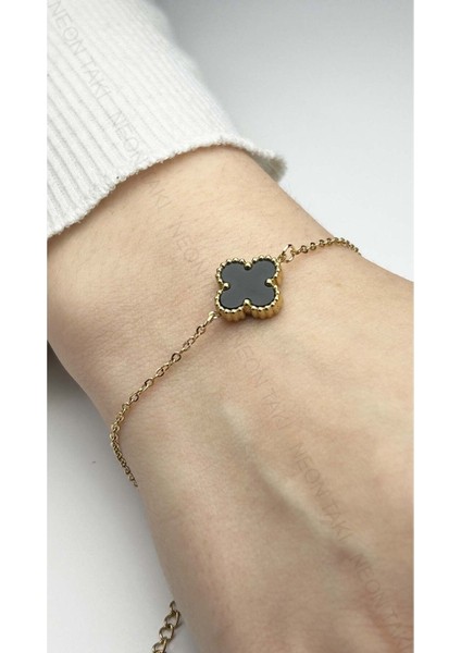 Paslanmaz Çelik Zincir Bileklik 381, Zincir Altın Renk, Van Figür Siyah Renk fiyatları