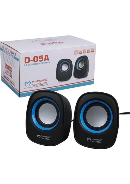 Magicvoice D-05A Mini 5 Watt Aux 2.0 Multimedia 1+1 USB Speaker - Hoparlör fırsatları