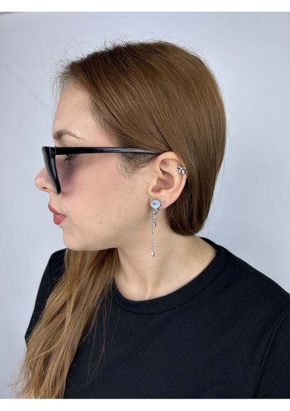 Zirkon Taşlı, Yıldız Figürlü, Küpe 516, Gümüş Renk fiyatları