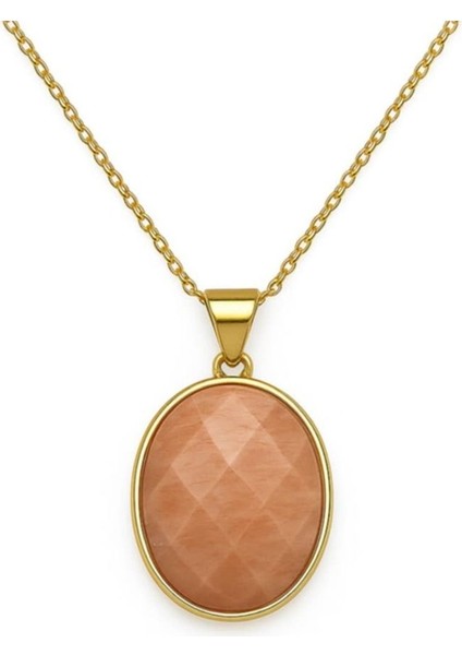 Unisex Güneş Taşı Kolye Doğal Taş Enerji Kolyesi Hediye Için Ideal