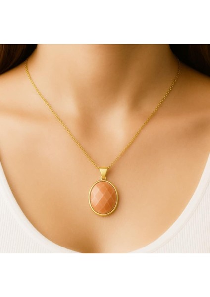 Unisex Güneş Taşı Kolye Doğal Taş Enerji Kolyesi Hediye Için Ideal fiyatları