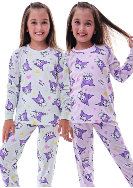 2'li Cute Kuromi Desenli Kız Çocuk Pijama Takımı