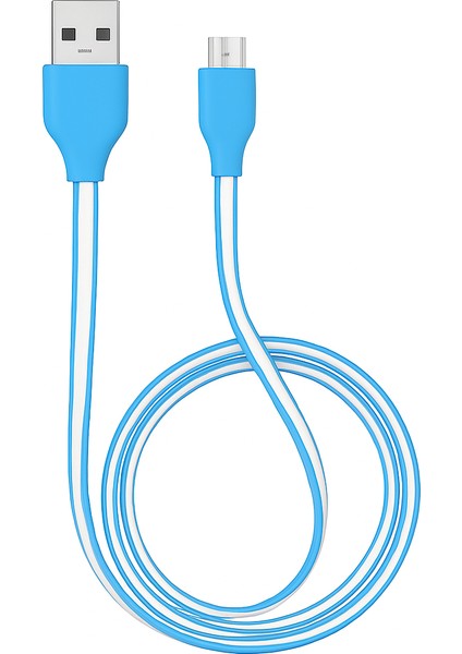 3 Metre Premium Hızlı Şarj ve Data Aktarım Micro USB Kablo – Dayanıklı Mavi Beyaz Tasarım modelleri