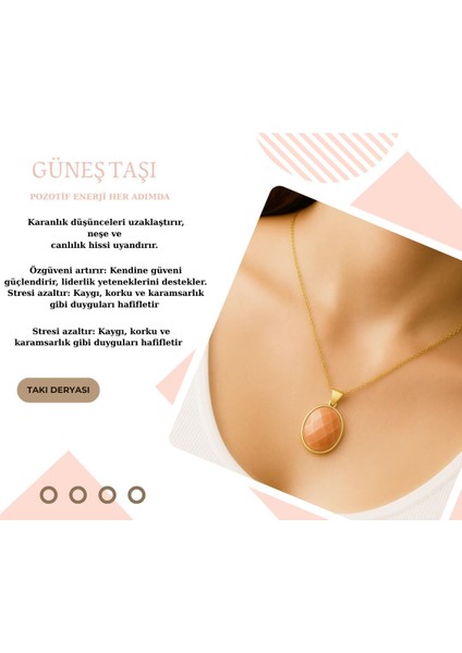 Unisex Güneş Taşı Kolye Doğal Taş Enerji Kolyesi Hediye Için Ideal fırsatları