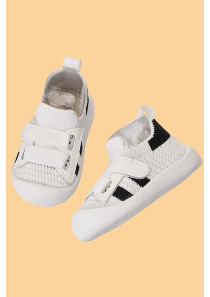 Wisil Çocuk Bebek Ortopedik Esnek Taban Beyaz Ilk Adım Spor Ayakkabısı ve Sneaker