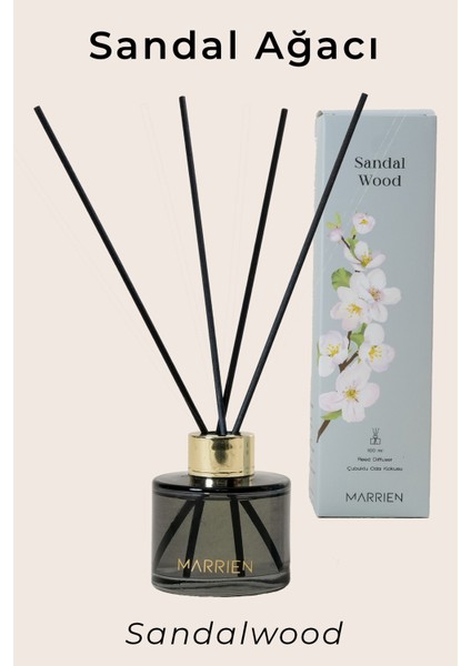 Sandalwood 100 ml Silindir Dekoratif Çubuklu Oda Kokusu