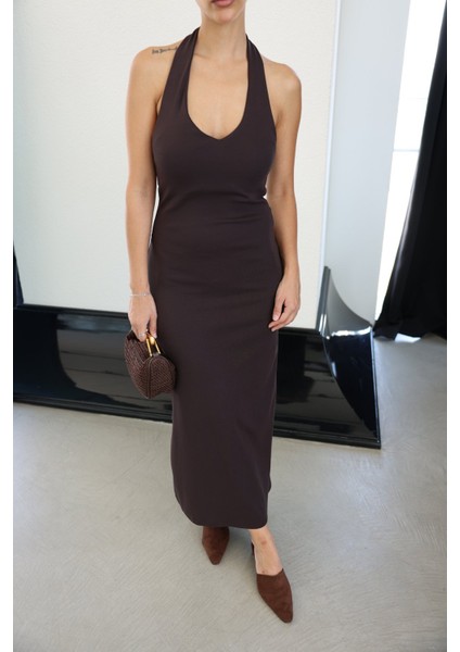 Boyundan Geçmeli Midi Boy Basic Elbise fiyatları