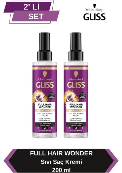 Full Hair Wonder Dökülme Karşıtı Sıvı Saç Kremi 200 Mlx2 Adet