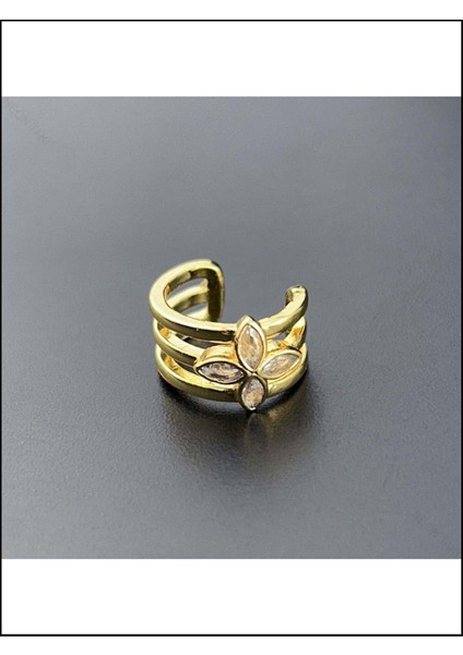 Zirkon Taşlı, Çiçek, Kulak Kıkırdak Bölgesi Bijuteri Küpe 505, Altın Renk modelleri