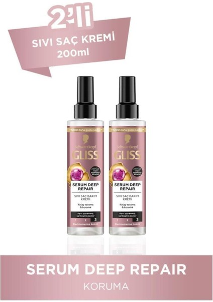 Serum Deep Repair Onarıcı Durulanmayan Sıvı Saç Kremi 200 ml x 2 Adet fiyatları