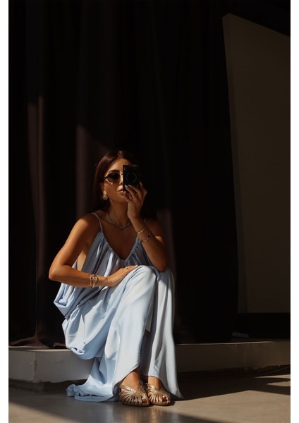 Ön Arka V Uzun Saten Elbise modelleri