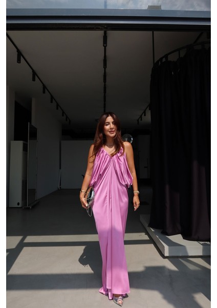 Ön Arka V Uzun Saten Elbise fırsatları