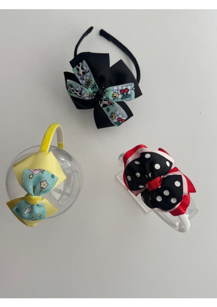 3’lü Fiyonklu Kız Çocuk Taç Seti – Renkli, Şık ve Rahat Saç Aksesuarı modelleri