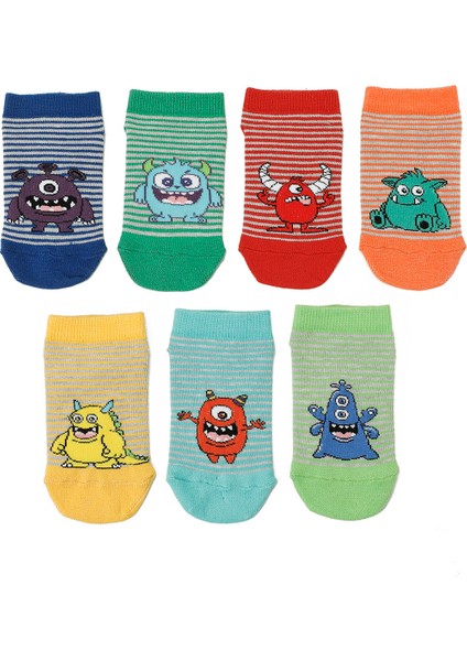 Seven 7 Lı Ptk-B 5pr Çok Renkli Erkek Çocuk 7 Li Çorap