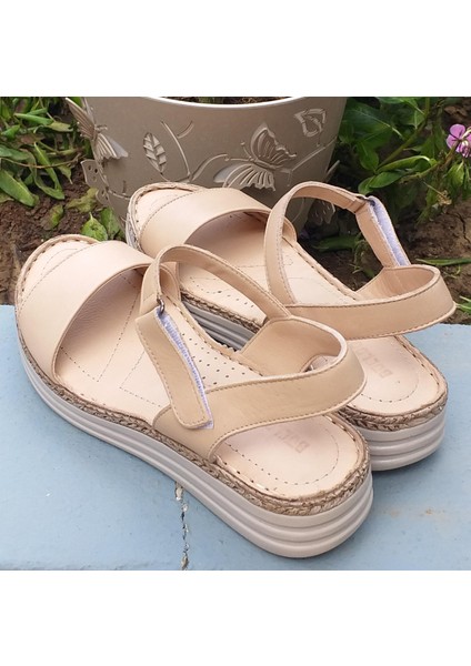 Bulldozer 231825 Kadın Deri Anatomik Taban Tekbant Günlük Comfort Sandalet