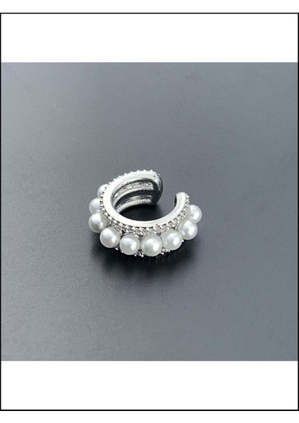 Zirkon Taşlı Ve Incili, Kulak Kıkırdak Bölgesi Bijuteri Küpe 510, Gümüş Renk modelleri