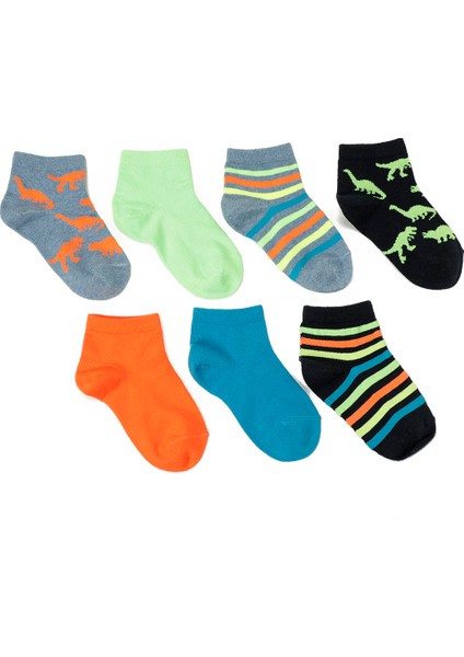 Neon 7 Lı Ptk-B 5pr Çok Renkli Erkek Çocuk 7 Li Çorap