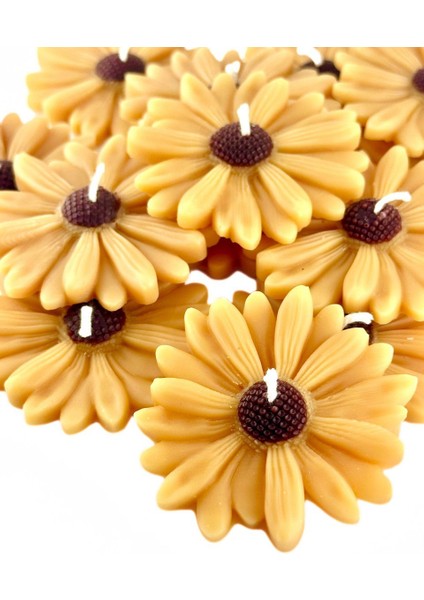 Papatya Şekilli El Yapımı Mum – Hediyelik, Nikah, Söz, Nişan, Düğün, Kına, Bride To Be, Özel Günler Için Mum Seti (12/24 Adet) modelleri