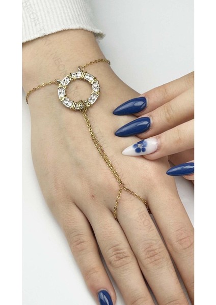 Şahmeran, Zirkon Taşlı, Kararmayan Paslanmaz Çelik, Altın Renk, Model3