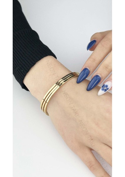 Ajda Bilezik, 3adet, Paslanmaz Çelik Charm Taşıyıcı Bileklik 163, Çap 60mm, Altın Renk fiyatları