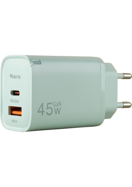 AD17 45W Yeşıl Süper Hızlı Şarj Adaptörü – Çift Port USB-A & USB-C, PD + QC3.0 Destekli fırsatları