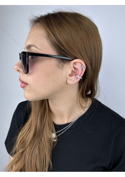 Zirkon Taşlı, Kulak Kıkırdak Bölgesi Küpe 380, Gümüş Renk fiyatları