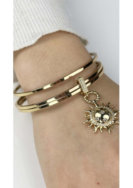 Zirkon Taşlı, Güneş, Paslanmaz Çelik Ajda Charm 1, Kasa Altın Renk (BİLEKLİK DAHİL DEĞİLDİR!!) fiyatları